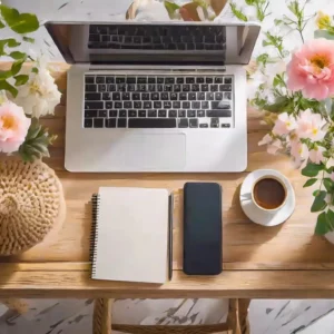 Bracelet brodé en macramé - Beige
